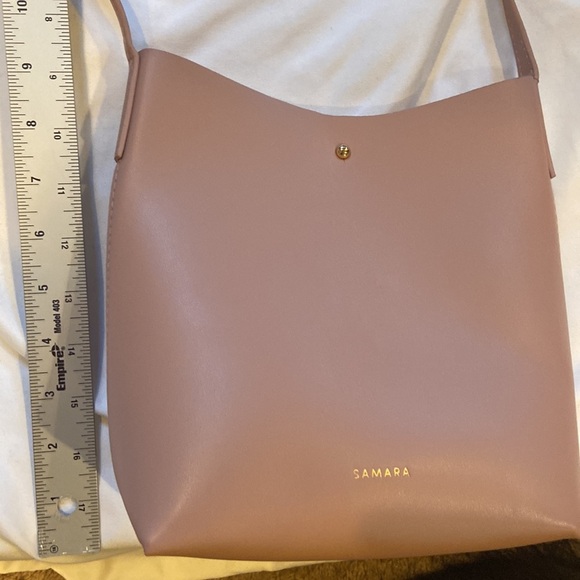 Samara Anthropologie Blush Color X body EUC, Vegan Leather gold button closure! - Picture 12 of 13